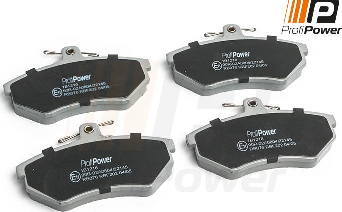 ProfiPower 1B1216 - Kit de plaquettes de frein, frein à disque cwaw.fr