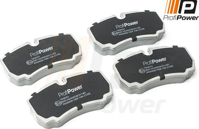 ProfiPower 1B2031 - Kit de plaquettes de frein, frein à disque cwaw.fr