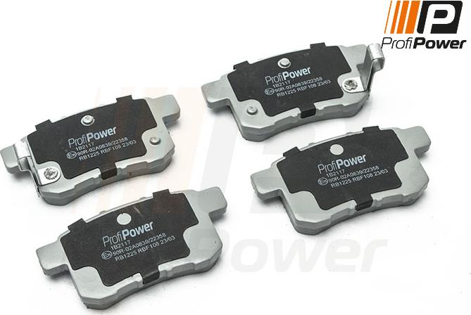 ProfiPower 1B2117 - Kit de plaquettes de frein, frein à disque cwaw.fr