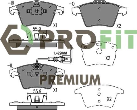 Profit 5005-1642 - Kit de plaquettes de frein, frein à disque cwaw.fr