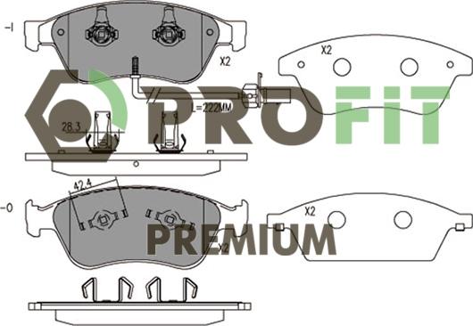 Profit 5005-1832 - Kit de plaquettes de frein, frein à disque cwaw.fr