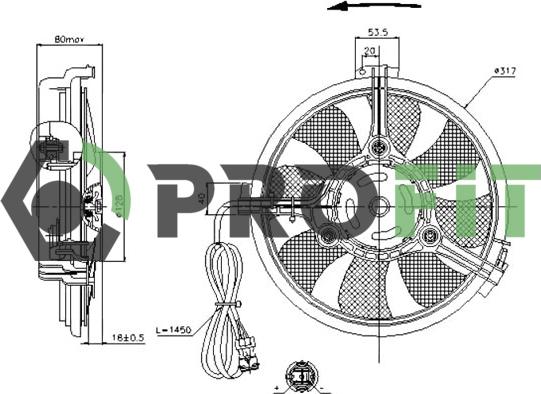 Profit 1850-0001 - Ventilateur, refroidissement du moteur cwaw.fr