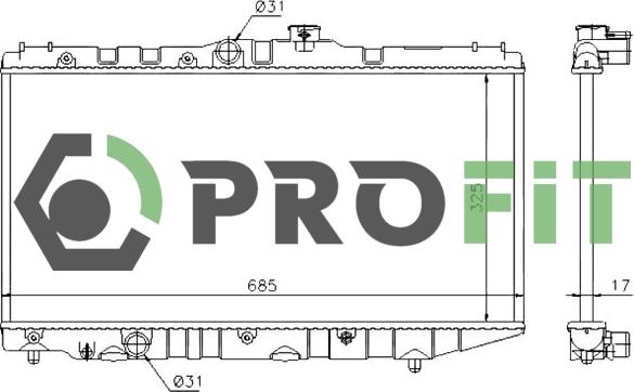 Profit 1740-0407 - Radiateur, refroidissement du moteur cwaw.fr