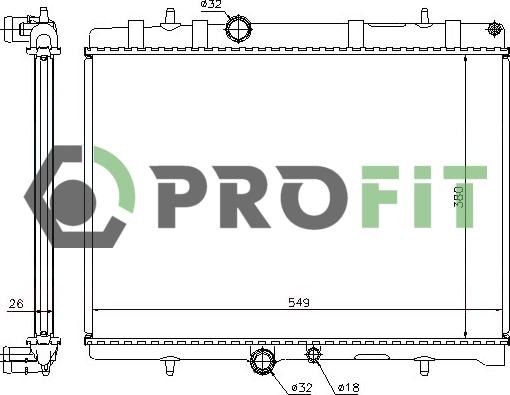 Profit 1740-0093 - Radiateur, refroidissement du moteur cwaw.fr