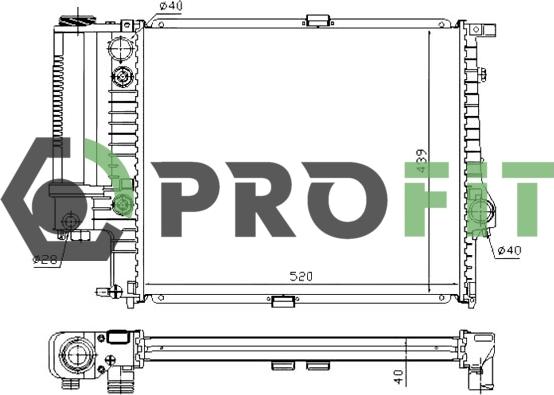 Profit 1740-0063 - Radiateur, refroidissement du moteur cwaw.fr
