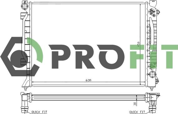 Profit 1740-0001 - Radiateur, refroidissement du moteur cwaw.fr