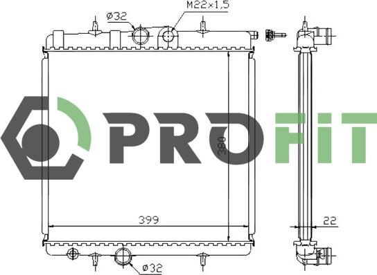 Profit 1740-0086 - Radiateur, refroidissement du moteur cwaw.fr