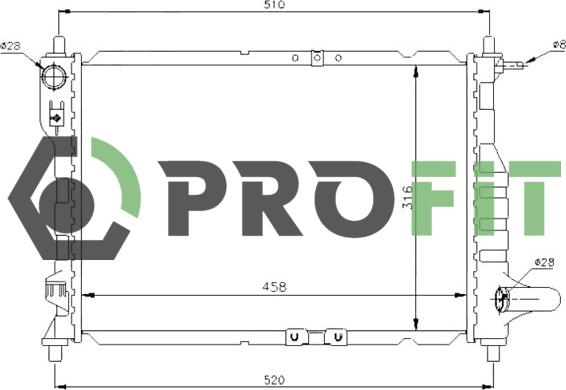 Profit 1740-0102 - Radiateur, refroidissement du moteur cwaw.fr