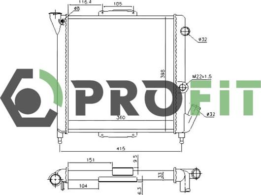 Profit 1740-0178 - Radiateur, refroidissement du moteur cwaw.fr