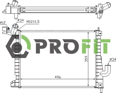 Profit 1740-0398 - Radiateur, refroidissement du moteur cwaw.fr