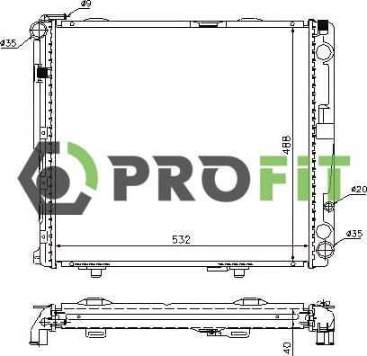 Profit 1740-0321 - Radiateur, refroidissement du moteur cwaw.fr