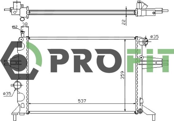 Profit 1740-0372 - Radiateur, refroidissement du moteur cwaw.fr