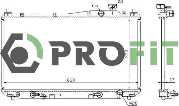 Profit 1740-0205 - Radiateur, refroidissement du moteur cwaw.fr