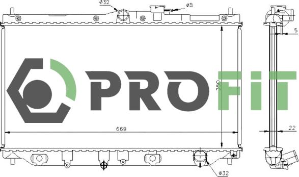 Profit 1740-0201 - Radiateur, refroidissement du moteur cwaw.fr