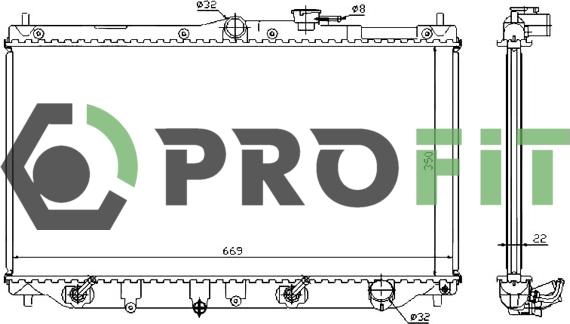 Profit 1740-0208 - Radiateur, refroidissement du moteur cwaw.fr