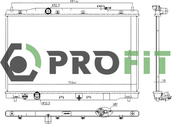 Profit 1740-0207 - Radiateur, refroidissement du moteur cwaw.fr