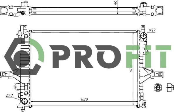 Profit 1740-0702 - Radiateur, refroidissement du moteur cwaw.fr