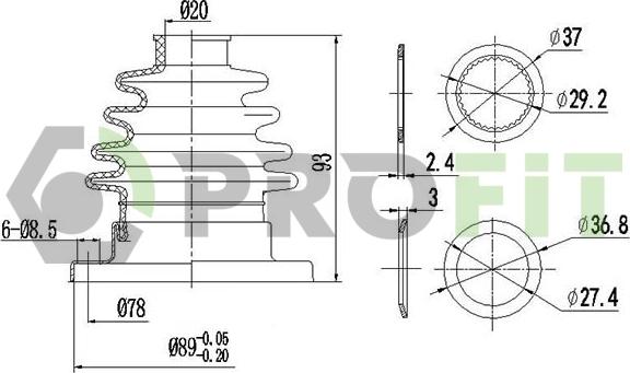 Profit 2810-0017 XLB - Joint-soufflet, arbre de commande cwaw.fr