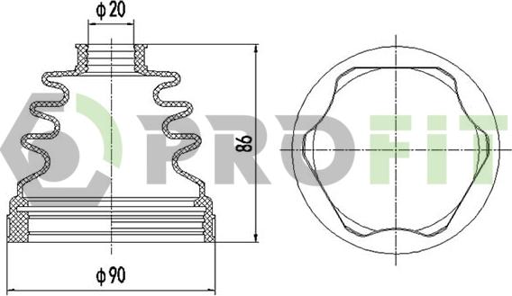 Profit 2810-0025 XLB - Joint-soufflet, arbre de commande cwaw.fr