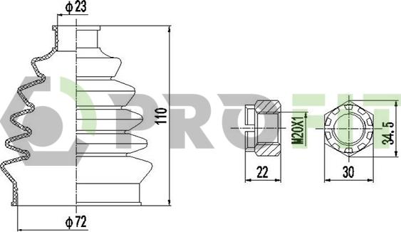 Profit 2710-0009 XLB - Joint-soufflet, arbre de commande cwaw.fr