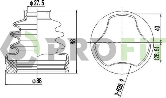 Profit 2710-0007 XLB - Joint-soufflet, arbre de commande cwaw.fr