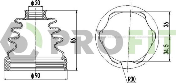 Profit 2710-0014 XLB - Joint-soufflet, arbre de commande cwaw.fr