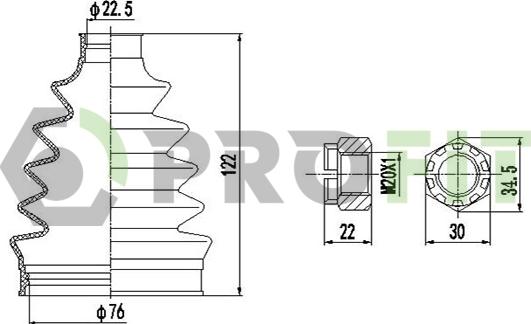 Profit 2710-0016 XLB - Joint-soufflet, arbre de commande cwaw.fr