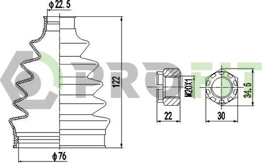 Profit 2710-0017 XLB - Joint-soufflet, arbre de commande cwaw.fr