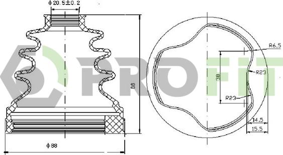 Profit 2710-0024 XLB - Joint-soufflet, arbre de commande cwaw.fr