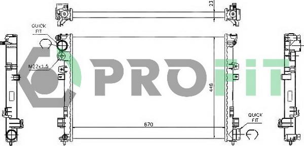 Profit PR 0545A1 - Radiateur, refroidissement du moteur cwaw.fr