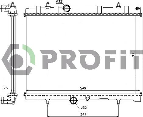 Profit PR 0522A1 - Radiateur, refroidissement du moteur cwaw.fr