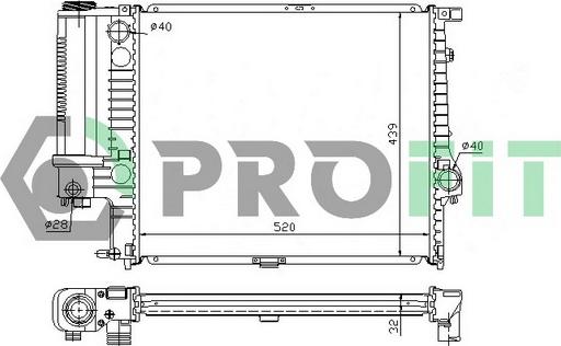 Profit PR 0060A2 - Radiateur, refroidissement du moteur cwaw.fr