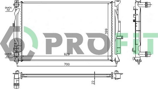 Profit PR 0014A2 - Radiateur, refroidissement du moteur cwaw.fr