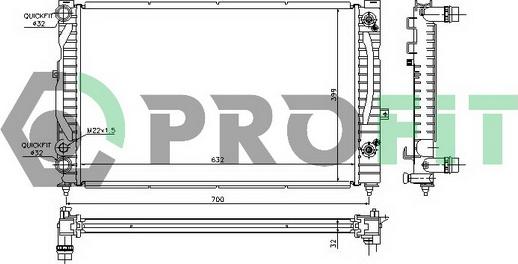 Profit PR 0017A1 - Radiateur, refroidissement du moteur cwaw.fr