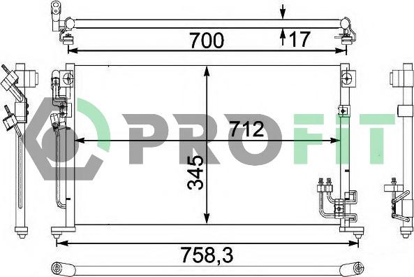 Profit PR 1601C1 - Condensateur, climatisation cwaw.fr