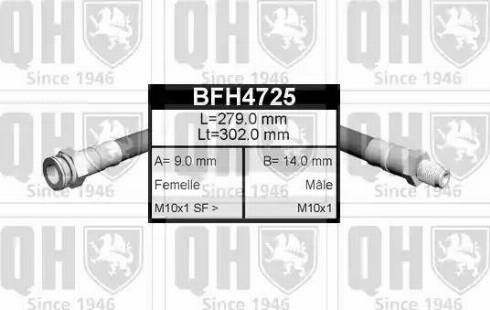 Quinton Hazell BFH4725 - Flexible de frein cwaw.fr