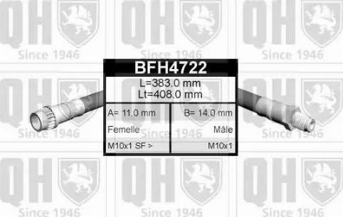 Quinton Hazell BFH4722 - Flexible de frein cwaw.fr