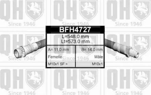 Quinton Hazell BFH4727 - Flexible de frein cwaw.fr