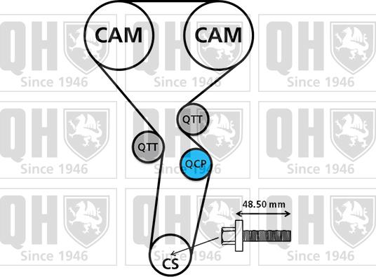 Quinton Hazell QBPK2470 - Pompe à eau + kit de courroie de distribution cwaw.fr