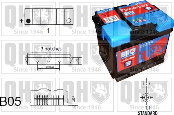 Quinton Hazell QBT0693 - Batterie de démarrage cwaw.fr