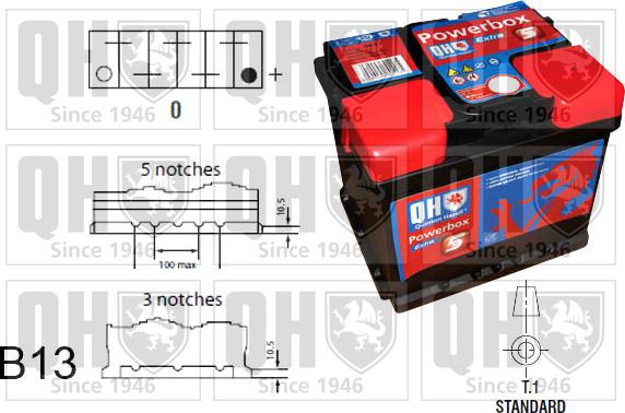 Quinton Hazell QBT0195 - Batterie de démarrage cwaw.fr