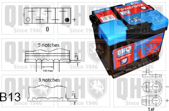 Quinton Hazell QBT0853 - Batterie de démarrage cwaw.fr