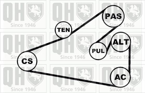 Quinton Hazell QDK24 - Jeu de courroies trapézoïdales à nervures cwaw.fr