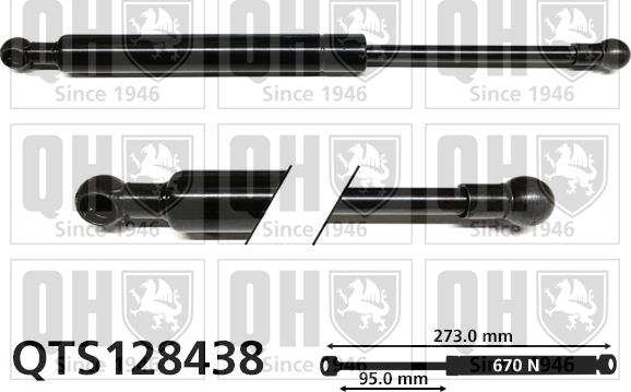 Quinton Hazell QTS128438 - Vérin de hayon, de coffre cwaw.fr