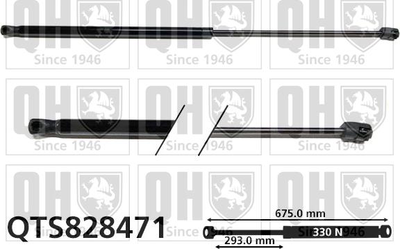 Quinton Hazell QTS828471 - Vérin, capot-moteur cwaw.fr