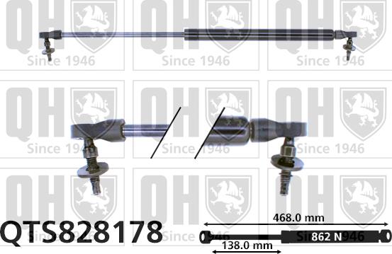 Quinton Hazell QTS828178 - Vérin de hayon, de coffre cwaw.fr