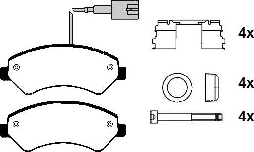 Raicam RA.0886.4K1 - Kit de plaquettes de frein, frein à disque cwaw.fr