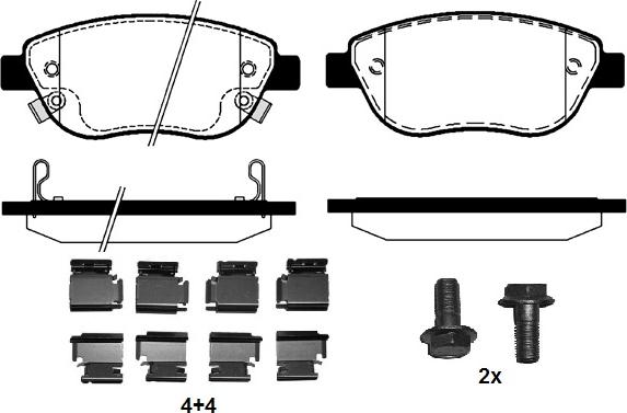 Raicam RA.0761.8K1 - Kit de plaquettes de frein, frein à disque cwaw.fr