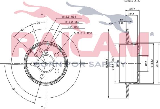 Raicam RD00447 - Disque de frein cwaw.fr