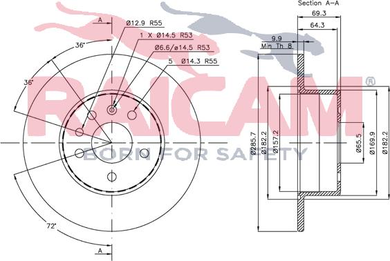 Raicam RD00586 - Disque de frein cwaw.fr